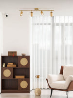 Rowan Ceiling Light in Walnut and Brass, Modern Track Lighting