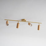 Rowan Ceiling Light in Walnut and Brass, Modern Track Lighting