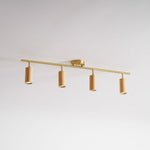 Rowan Ceiling Light in Walnut and Brass, Modern Track Lighting