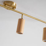 Rowan Ceiling Light in Walnut and Brass, Modern Track Lighting