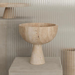 Rowan Stone Display Bowl – Sculptural Marble & Travertine Decor Accent