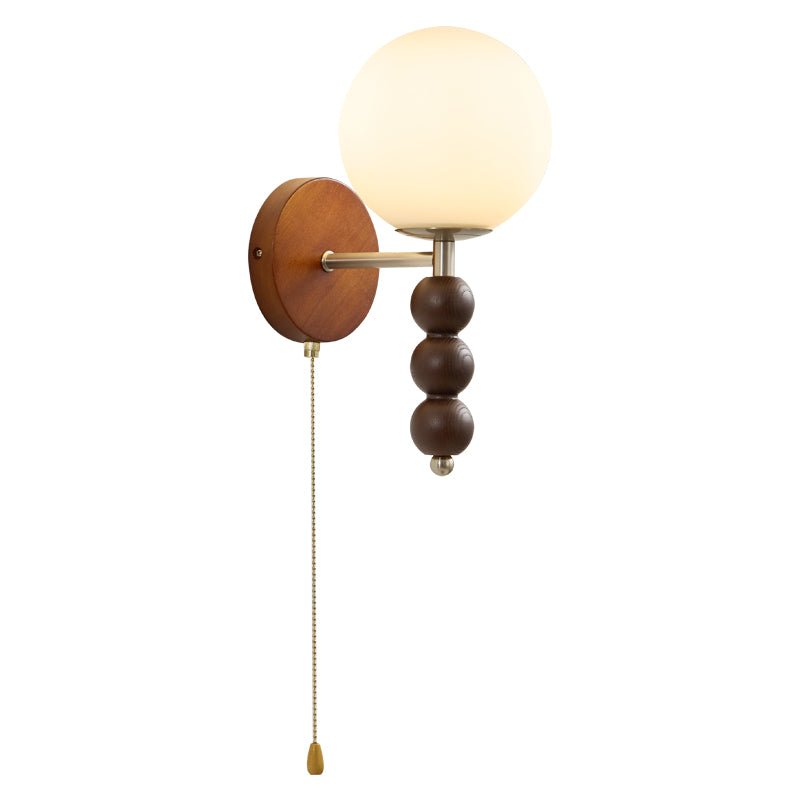 Rowan Bead Wall Sconce – Modern Wood & Glass Wall Light