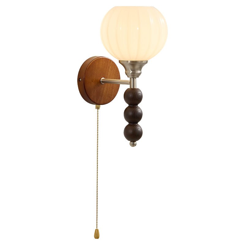 Rowan Bead Wall Sconce – Modern Wood & Glass Wall Light
