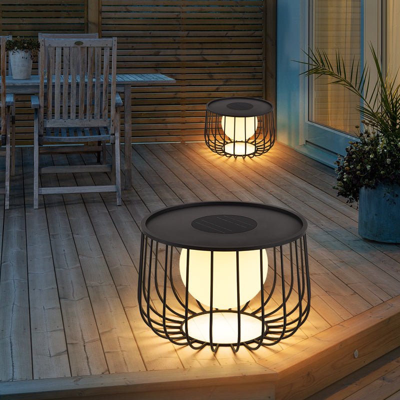 Rowan Cage Solar Lantern – Modern Outdoor Portable Lamp