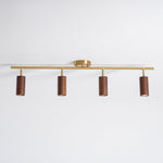 Rowan Ceiling Light in Walnut and Brass, Modern Track Lighting