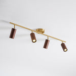 Rowan Ceiling Light in Walnut and Brass, Modern Track Lighting
