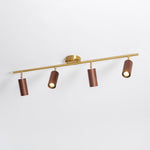 Rowan Ceiling Light in Walnut and Brass, Modern Track Lighting