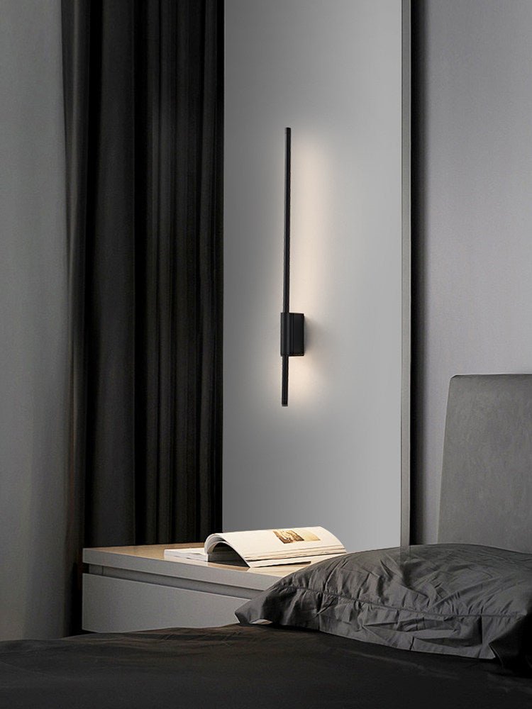 Rowan Linear LED Wall Sconce in Black, Modern Minimalist Architectural Lighting