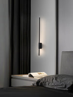 Rowan Linear LED Wall Sconce in Black, Modern Minimalist Architectural Lighting