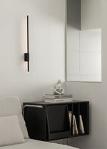 Rowan Linear LED Wall Sconce in Black, Modern Minimalist Architectural Lighting