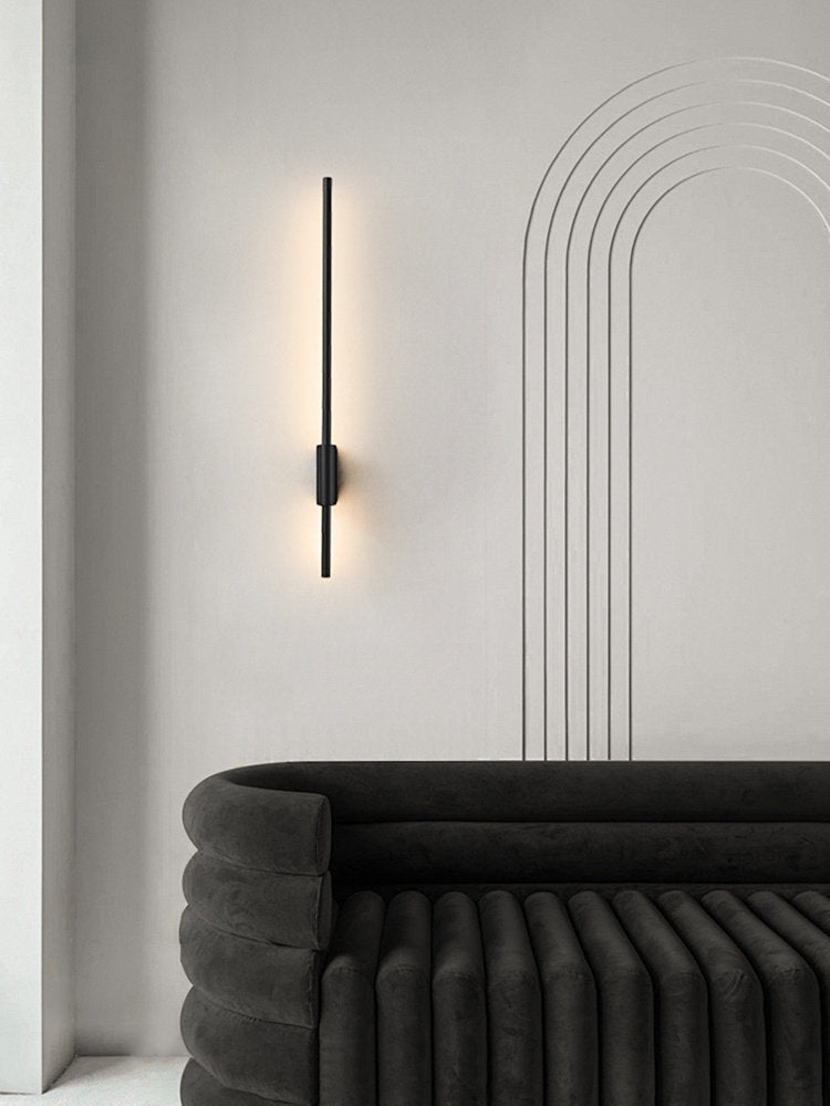 Rowan Linear LED Wall Sconce in Black, Modern Minimalist Architectural Lighting