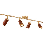 Rowan Ceiling Light in Walnut and Brass, Modern Track Lighting