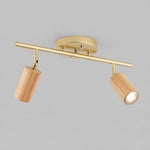 Rowan Ceiling Light in Walnut and Brass, Modern Track Lighting