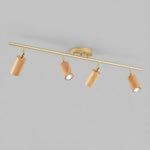 Rowan Ceiling Light in Walnut and Brass, Modern Track Lighting