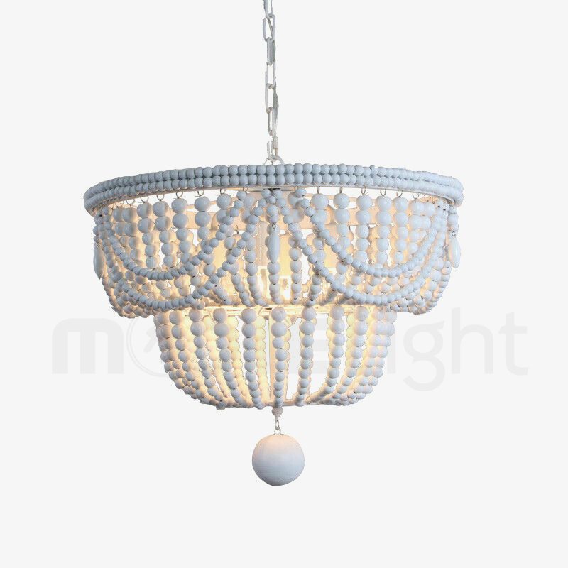Bordeaux Wood Bead Chandelier