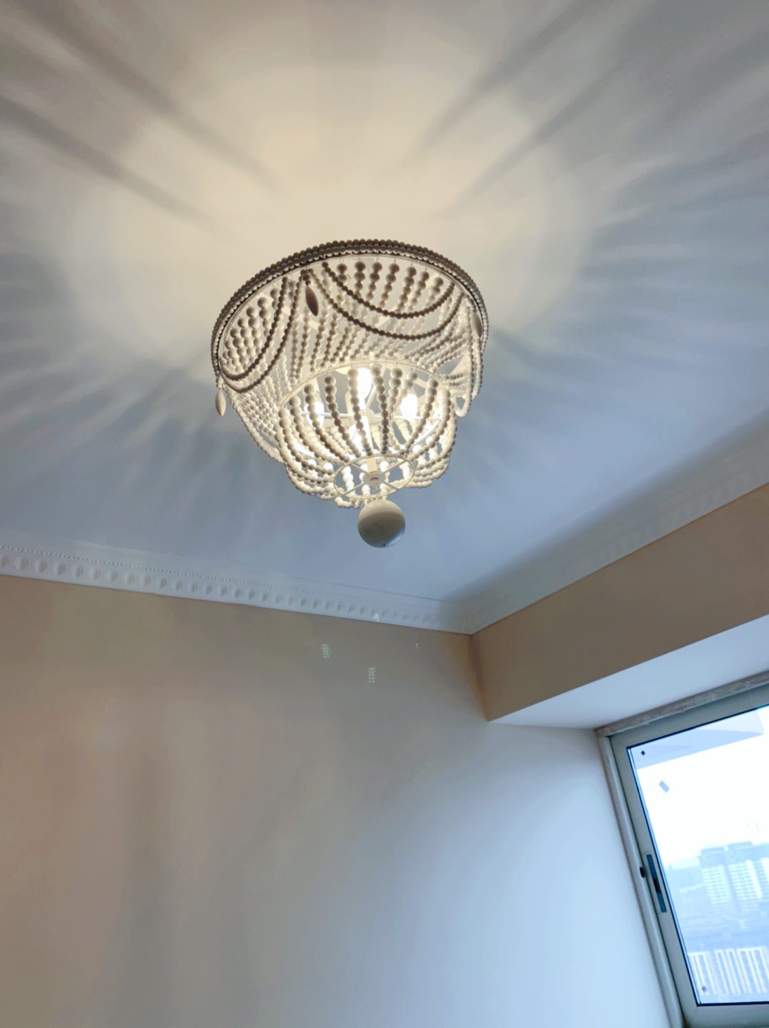Bordeaux Wood Bead Chandelier