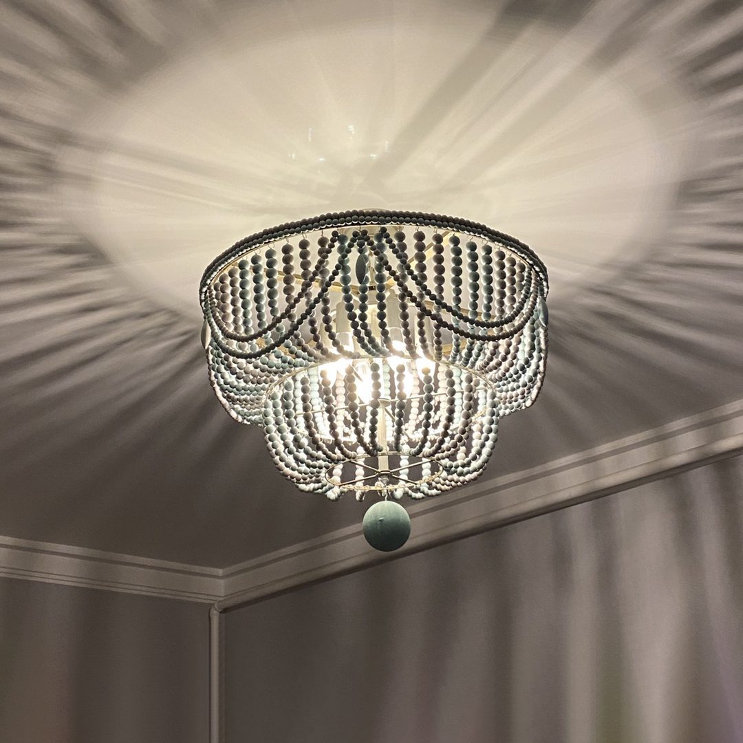 Bordeaux Wood Bead Chandelier