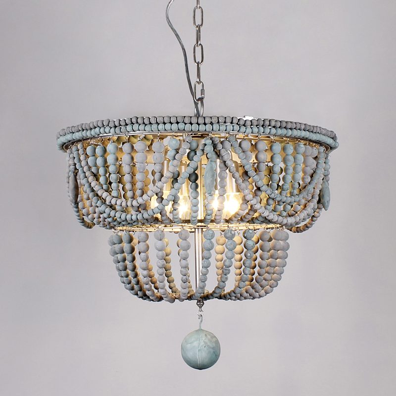 Bordeaux Wood Bead Chandelier