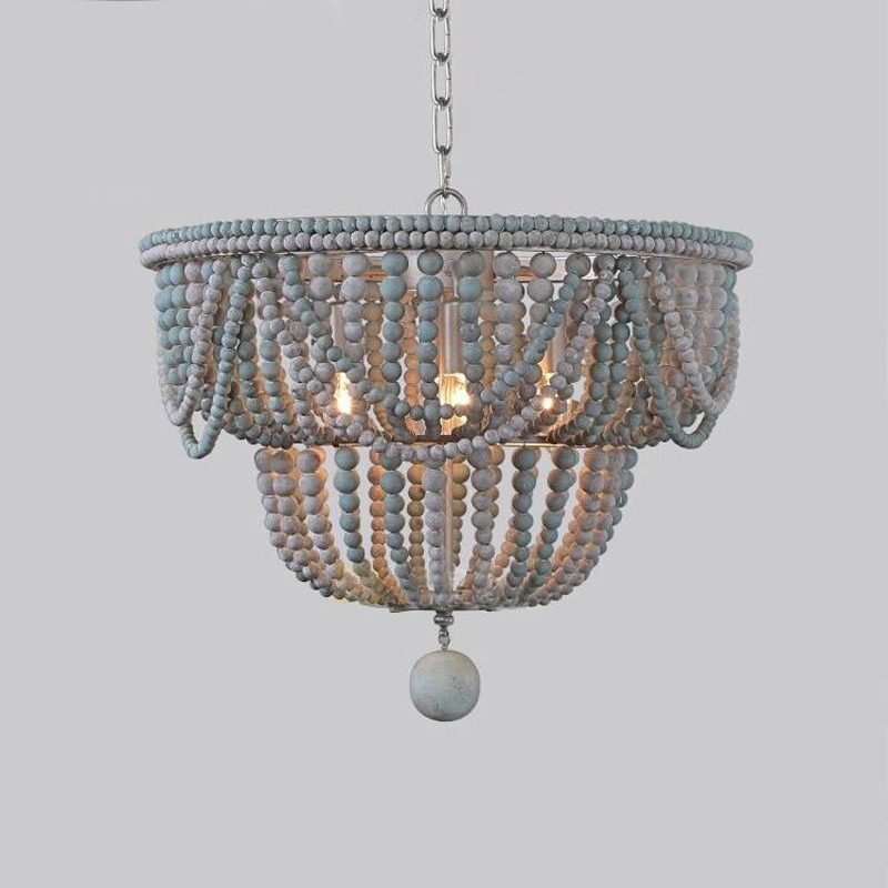 Bordeaux Wood Bead Chandelier