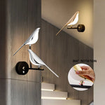 Golden Silver Touch Switch Bird Led Wall Lights Wall Sconce 360 Rotatable Indoor Led Wall Lamps For Bedroom Corridor Ac85 265V