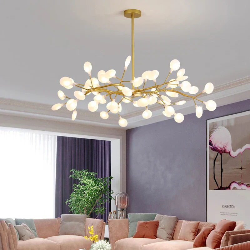 Creativity Firefly Led Chandelier Black Gold For Living Room Bedroom Hall Home Decor Indoor Lighting Minimalist Ceiling Pendant