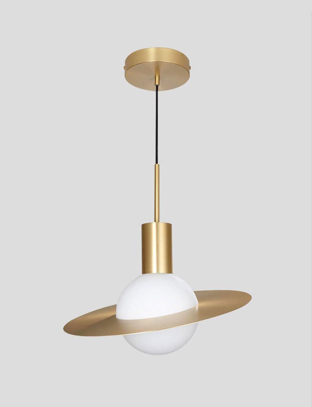 Saturne Brass & Glass Pendant Light – Modern Celestial Suspension