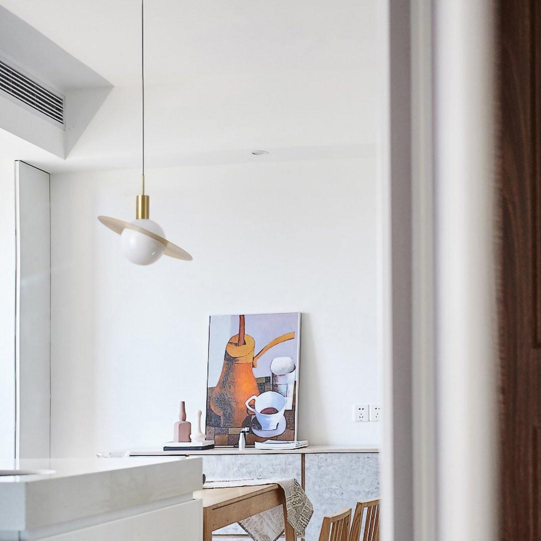 Saturne Brass & Glass Pendant Light – Modern Celestial Suspension
