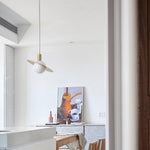 Saturne Brass & Glass Pendant Light – Modern Celestial Suspension