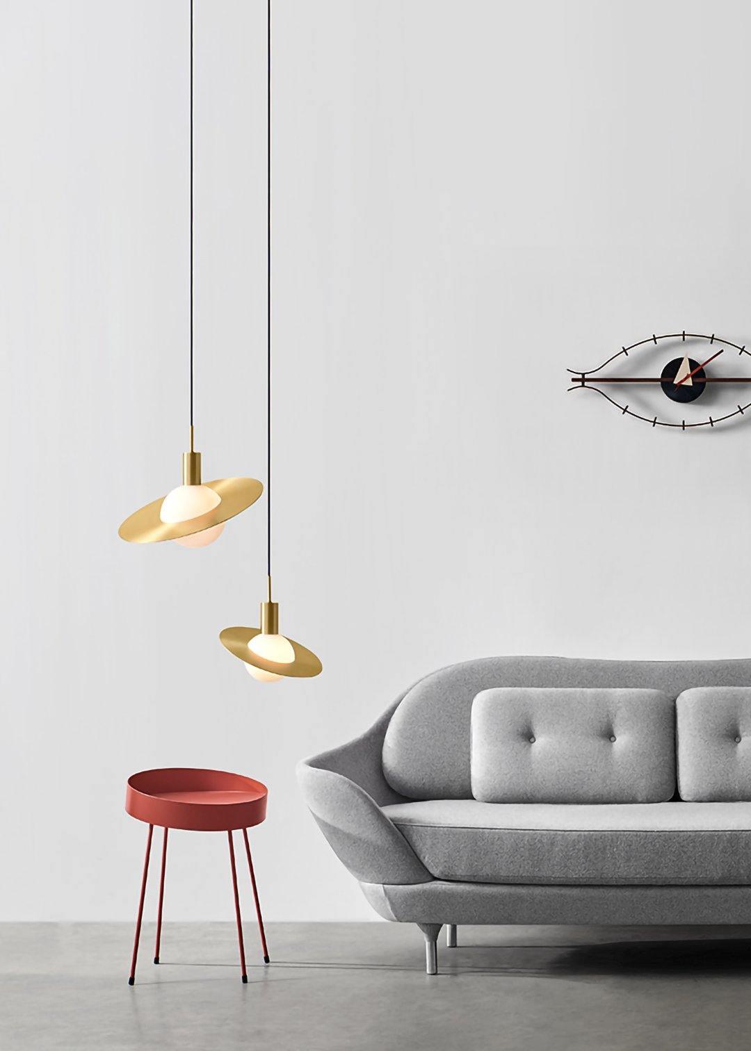 Saturne Brass & Glass Pendant Light – Modern Celestial Suspension