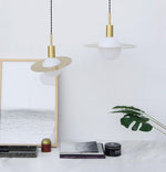 Saturne Brass & Glass Pendant Light – Modern Celestial Suspension