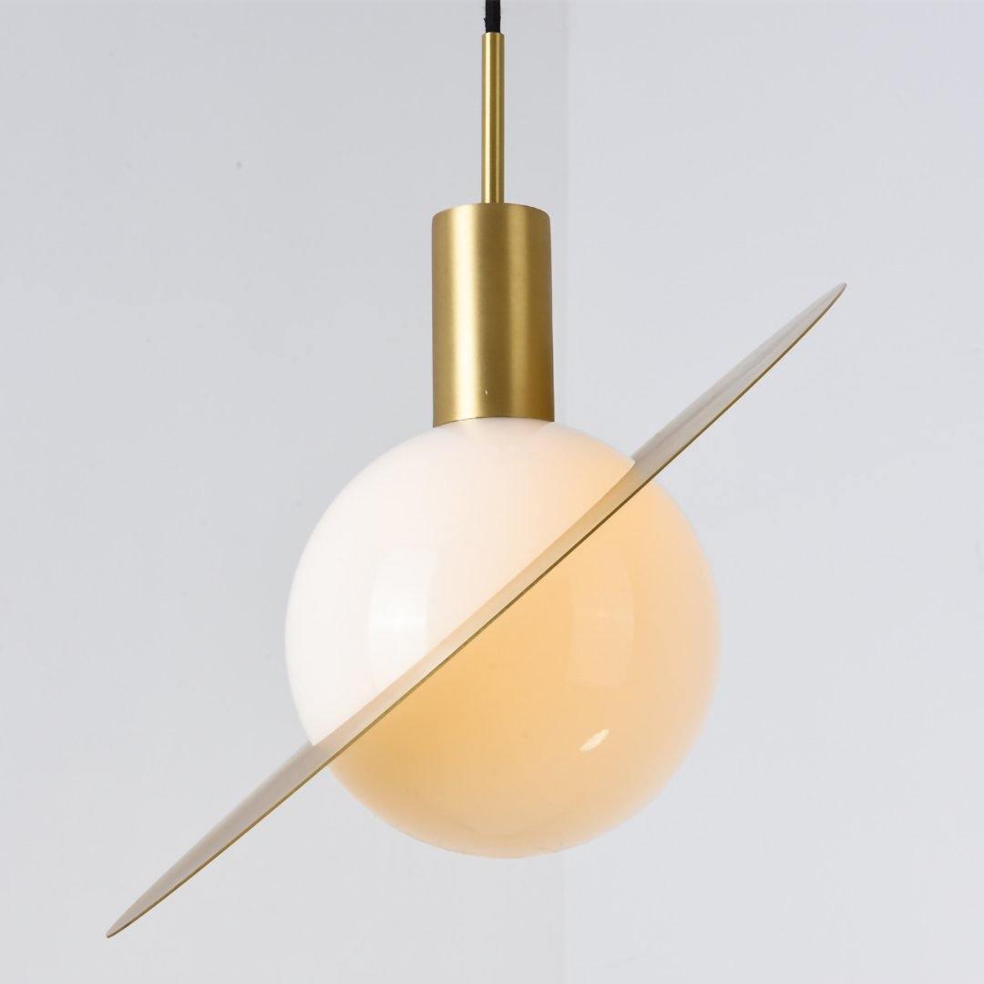 Saturne Brass & Glass Pendant Light – Modern Celestial Suspension