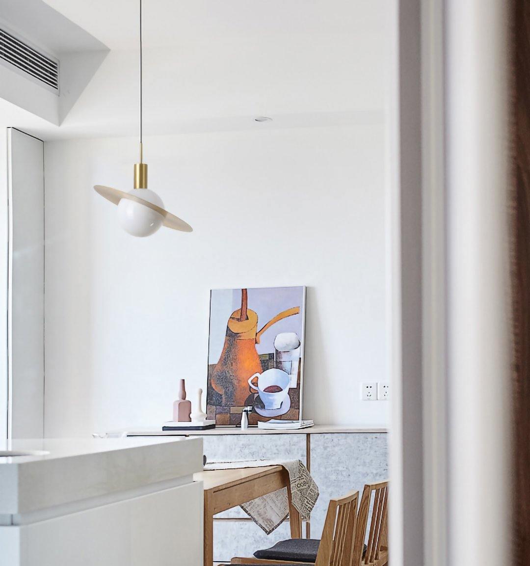 Saturne Brass & Glass Pendant Light – Modern Celestial Suspension