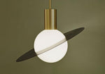 Saturne Brass & Glass Pendant Light – Modern Celestial Suspension