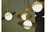 Saturne Brass & Glass Pendant Light – Modern Celestial Suspension
