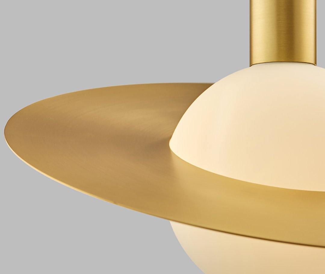 Saturne Brass & Glass Pendant Light – Modern Celestial Suspension