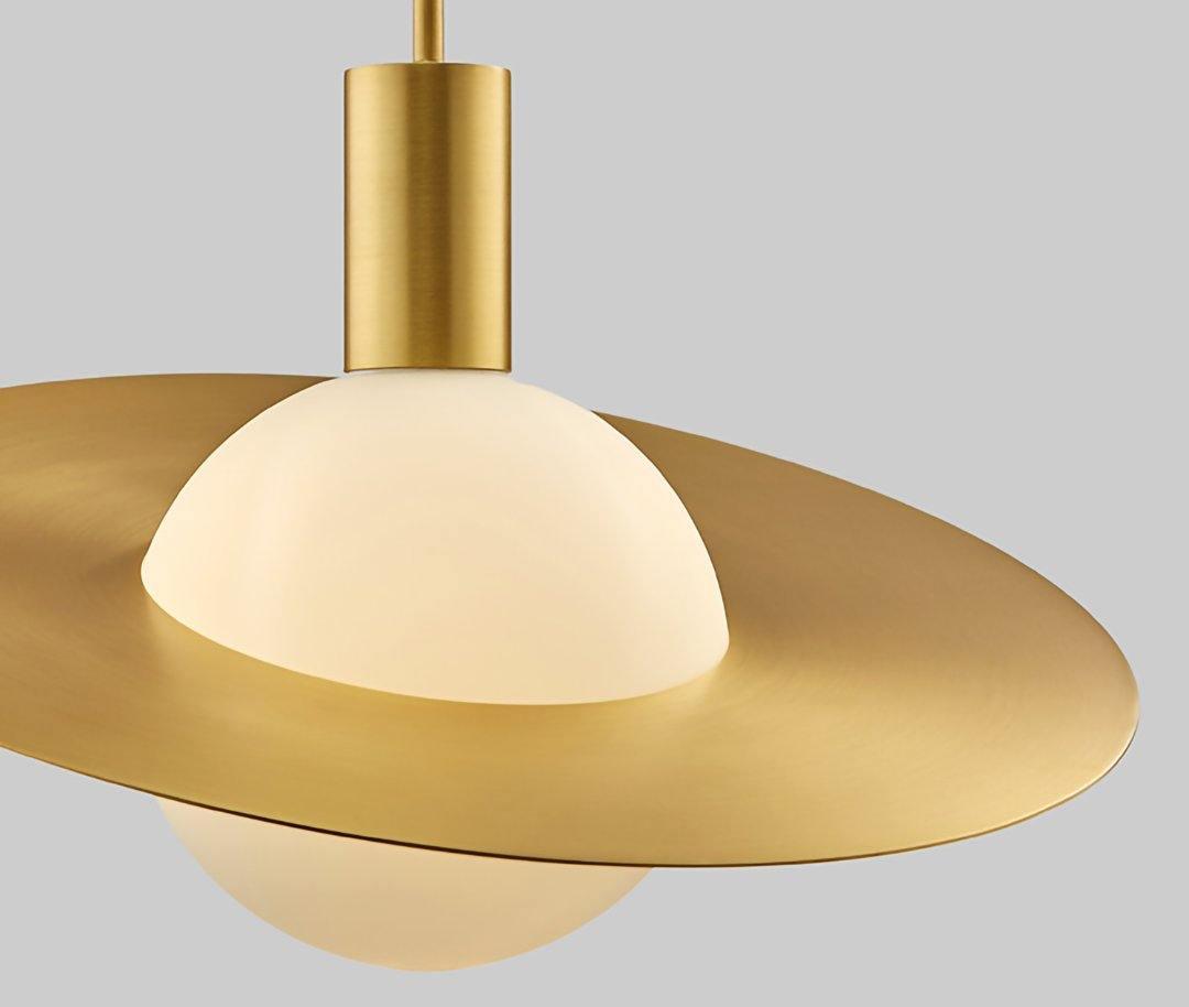 Saturne Brass & Glass Pendant Light – Modern Celestial Suspension