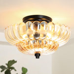 Vintage Amber Glass Ceiling Light