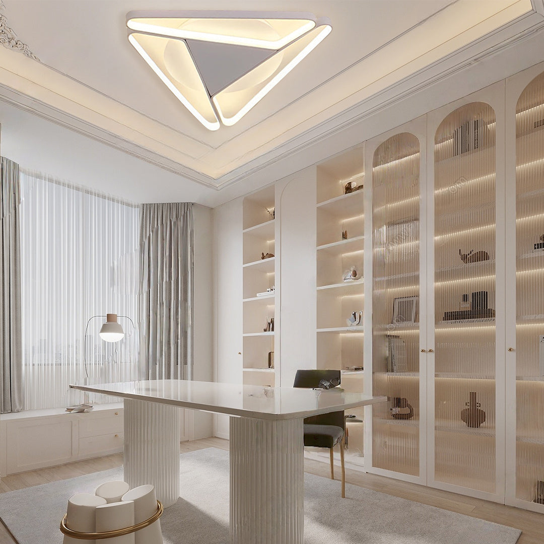 Modern Geometric LED Flush Mount Ceiling Light for Living Room and Bedroom