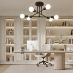 Aurelia Six-Light Globe Chandelier in Black and Gold