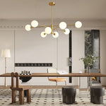 Aurelia Eight-Light Globe Pendant in Black and Gold