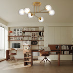 Aurelia Six-Light Sputnik Chandelier in Glass and Metal