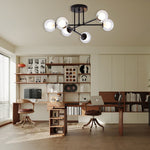 Aurelia Six-Light Sputnik Chandelier in Glass and Metal