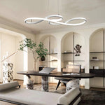 Aurelia Geometric Semi-Flush LED Chandelier in Metal and Silicone