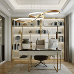 Aurelia Geometric Semi-Flush LED Chandelier in Metal and Silicone