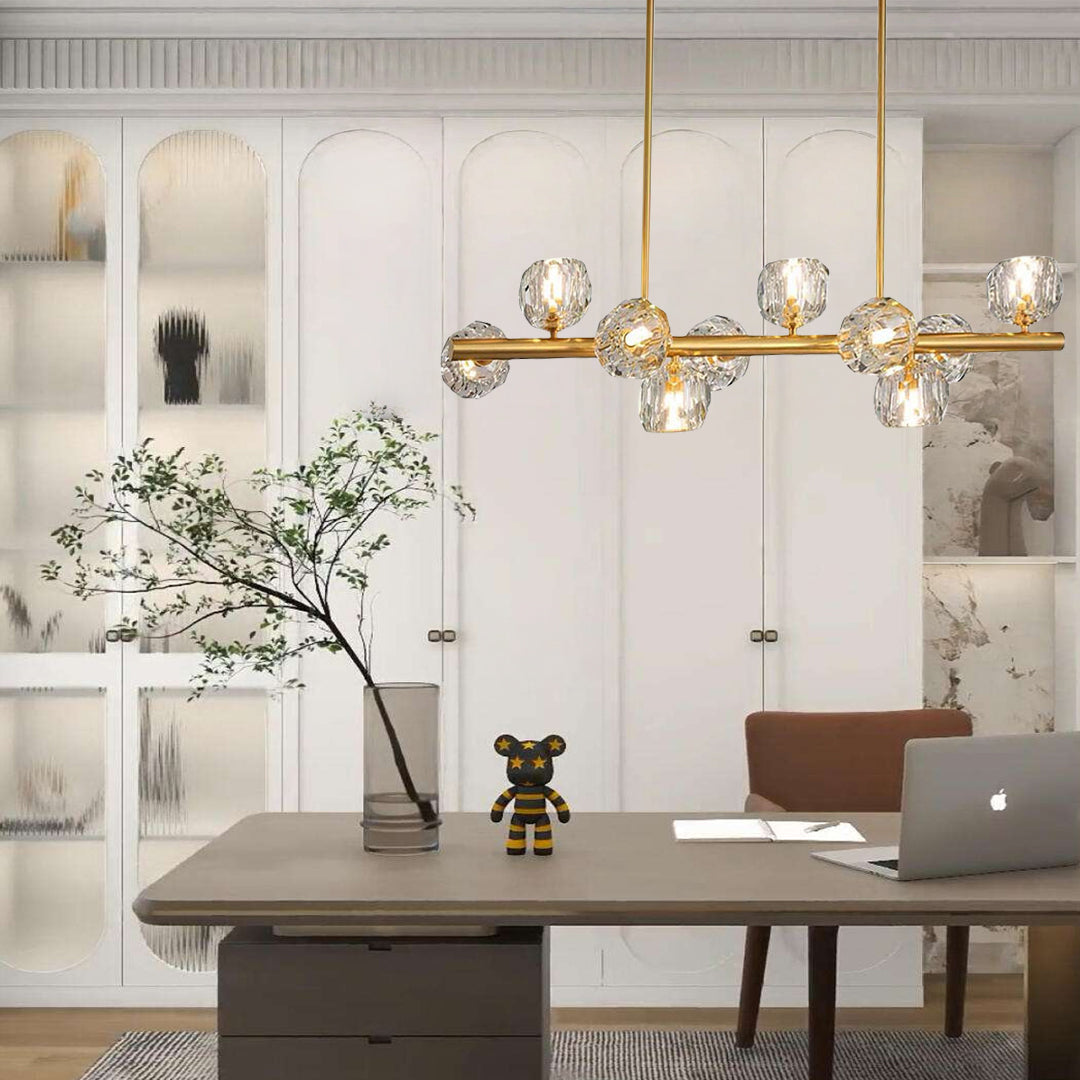 Aurelia Globe Crystal Chandelier in Gold — Modern LED Ceiling Light