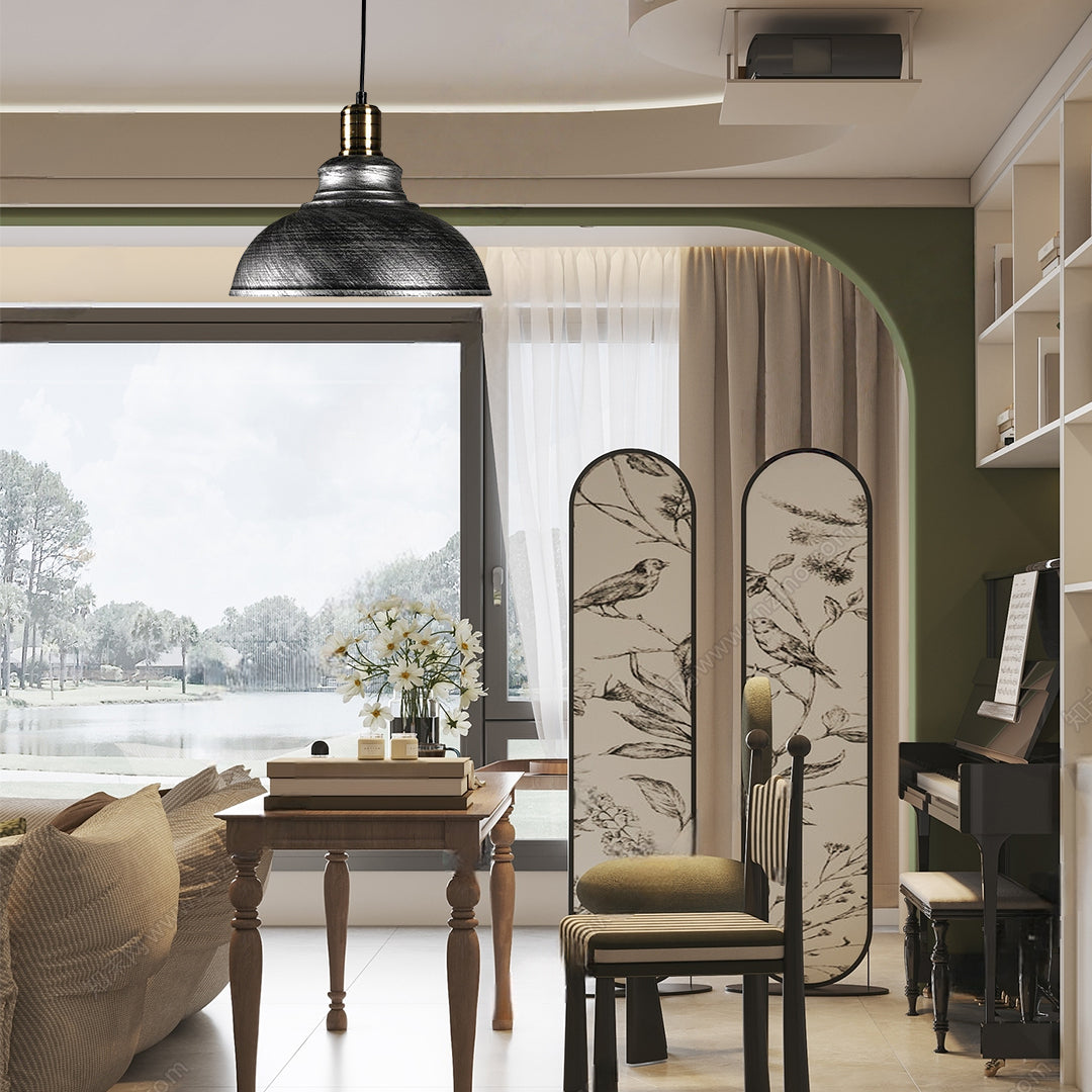 Semi Globe Metal LED Pendant Light with Adjustable Cord for Modern Interiors