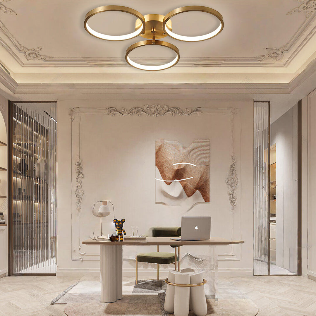 Aurelia LED Flush Mount Ceiling Light in Copper for Modern Interiors