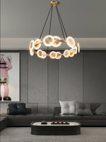 Samiya Brass LED Chandelier – Modern Nordic Pendant Light