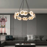 Samiya Brass LED Chandelier – Modern Nordic Pendant Light