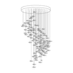 Tidal Art Glass Chandelier – Modern Cascading LED Pendant Light